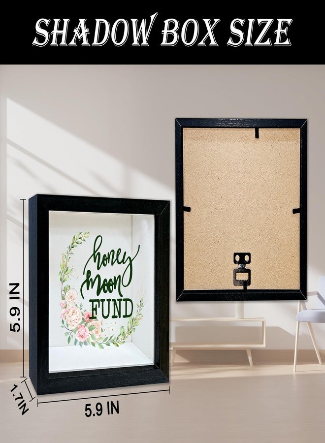 Mueddur Honeymoon Fund Shadow Box Frame, Wedding Money Box with Slot, Greenery Floral Travel Memory Box, Adventure Archive Box, Decorative Wooden Money Savings, Wedding Honeymoon Gifts for Newlyweds -12 - Image 2